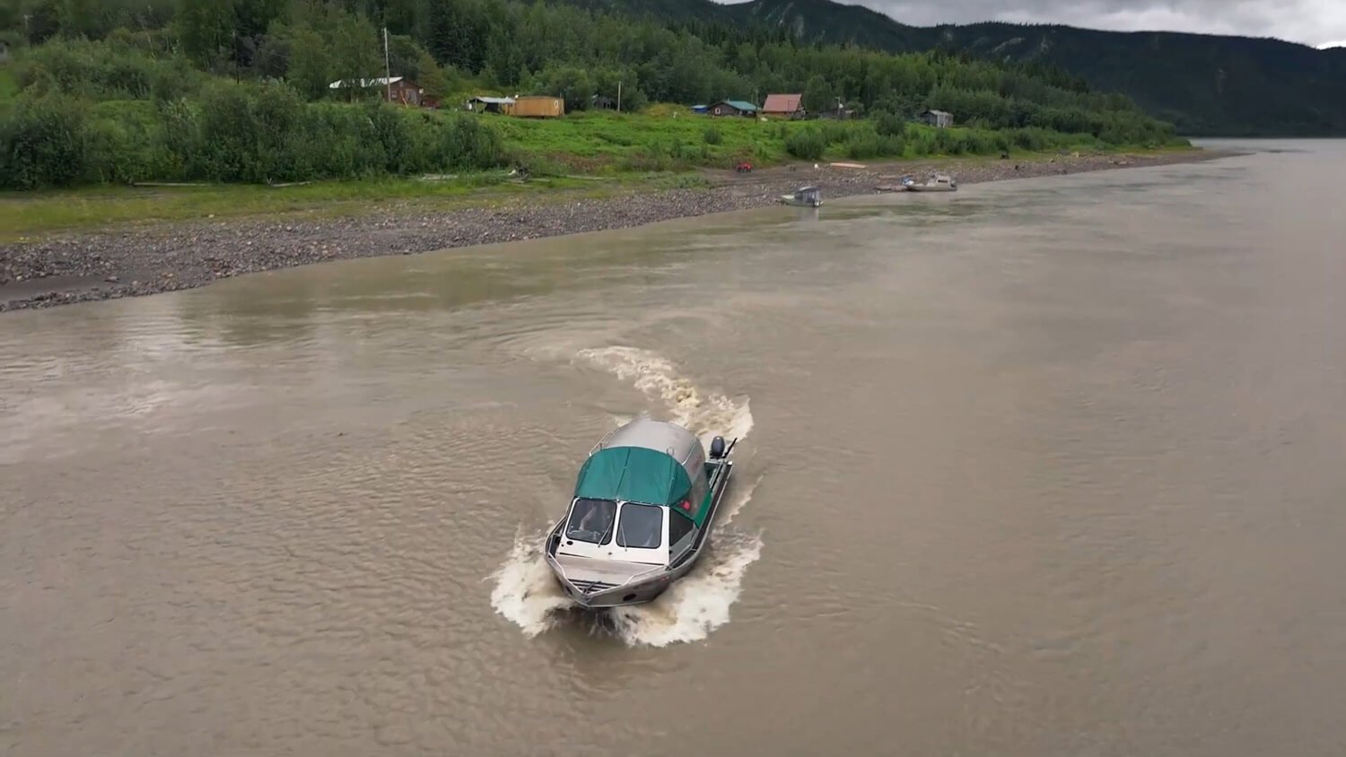 River boat navigating the Yukon