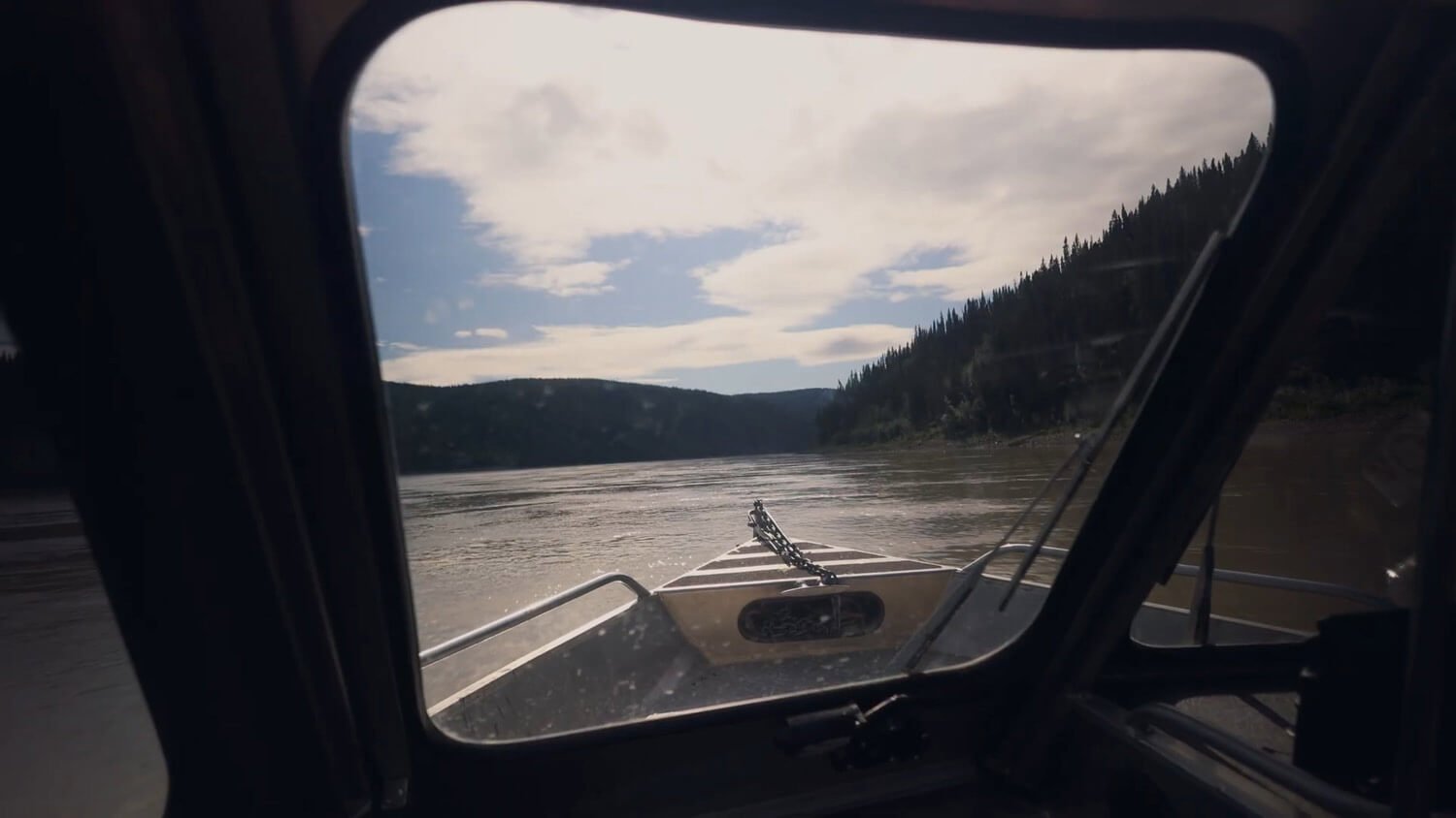 River boat navigating the Yukon