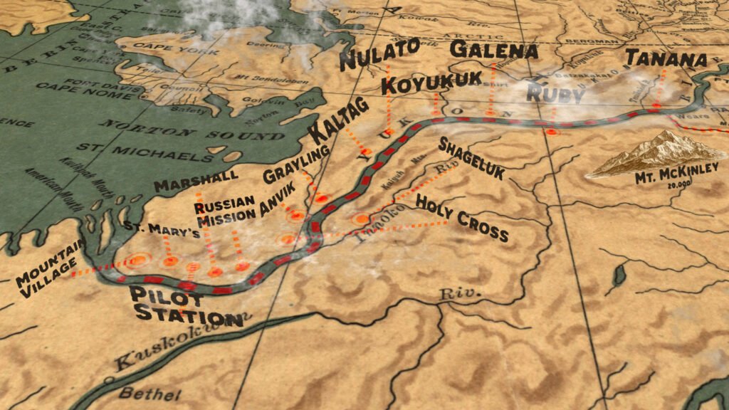A map showing the route for the Beyond the Bend Journey