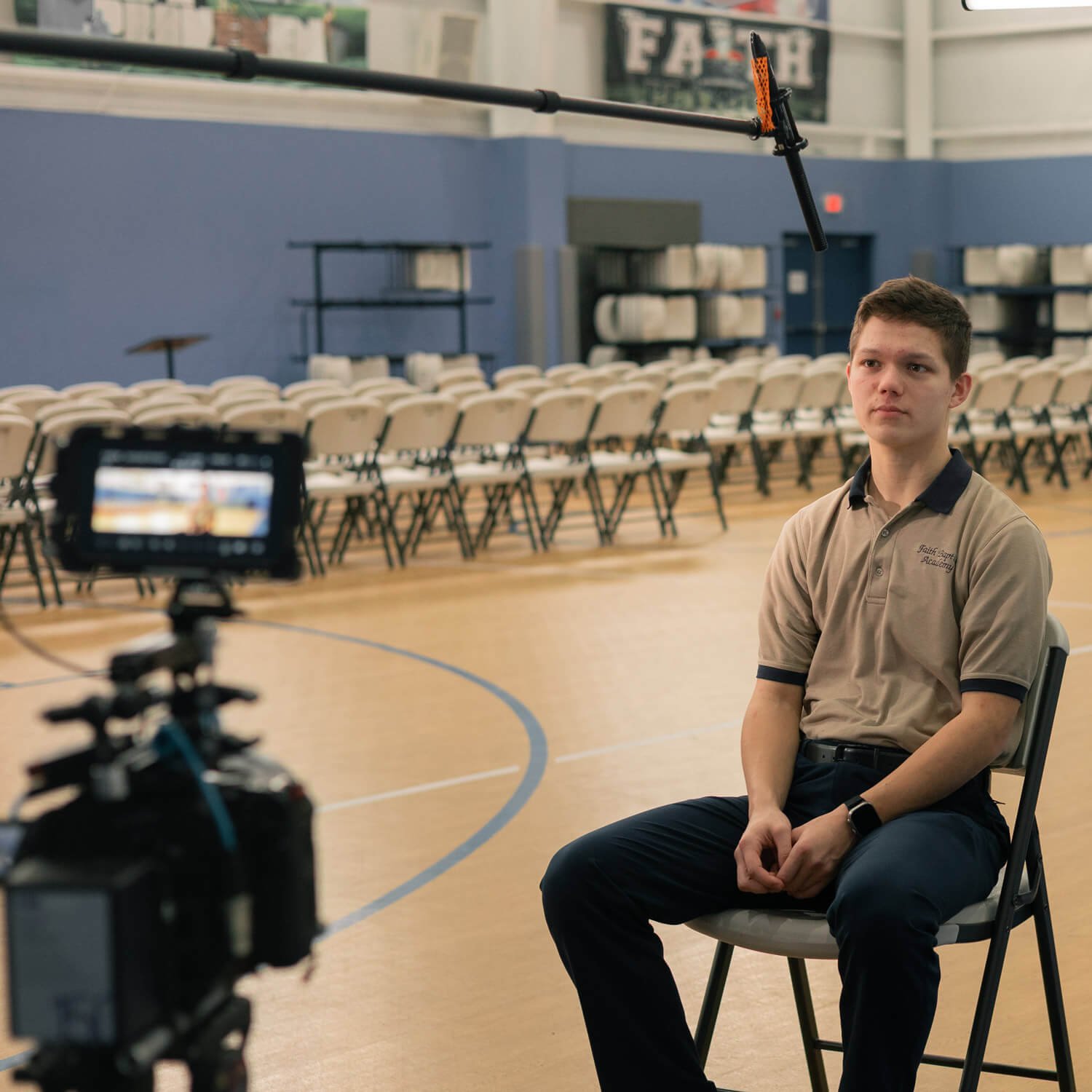 Christian Adams interview in a gym